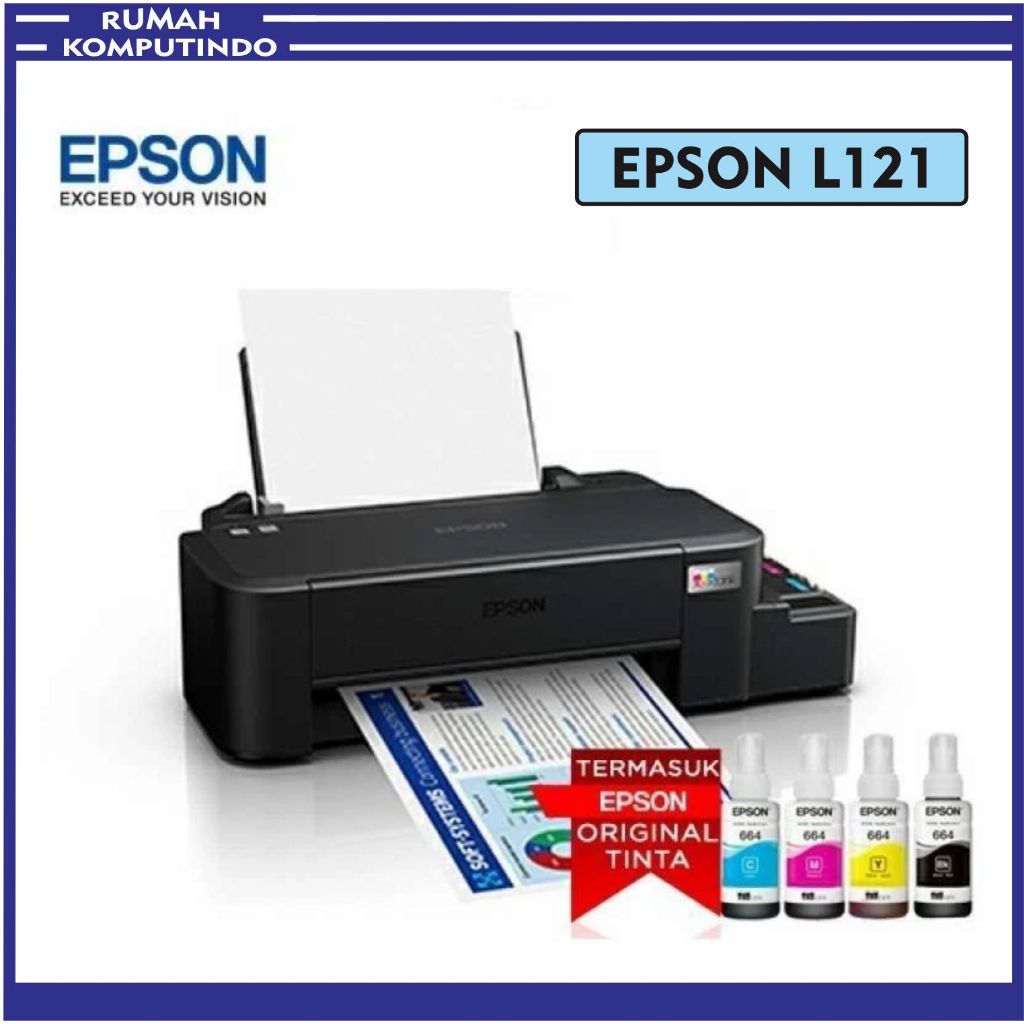 Printer Epson L121 Original Ink Tank A4 L121 Tinta Original