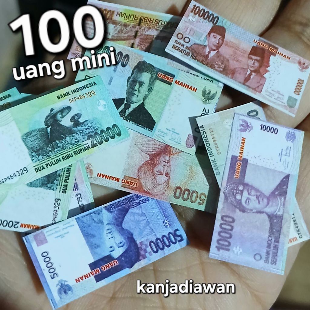 100 pcs Uang Mainan Super Mini Mainan Uang Viral
