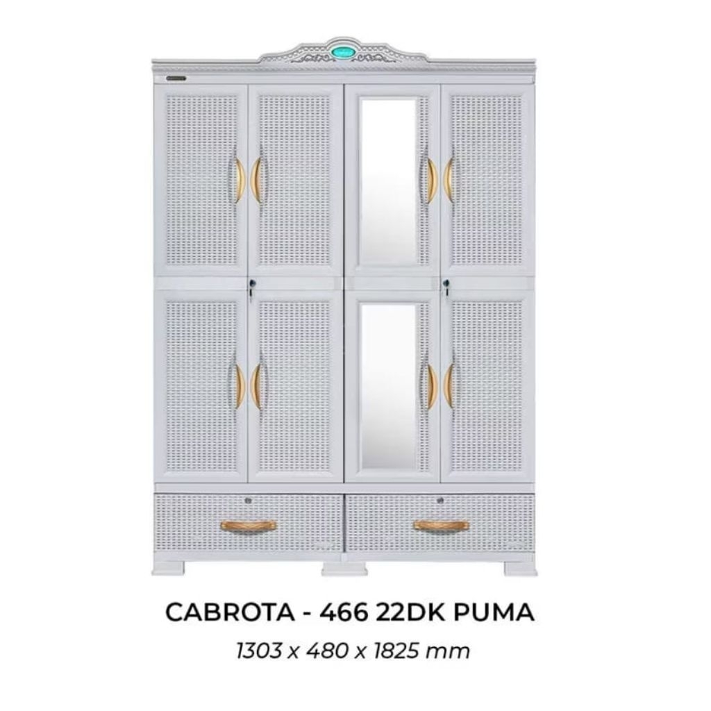 Napolly Lemari Pakaiann Plastik Gantung Dan Rak 4 Pintu - Cabro 466.22DK