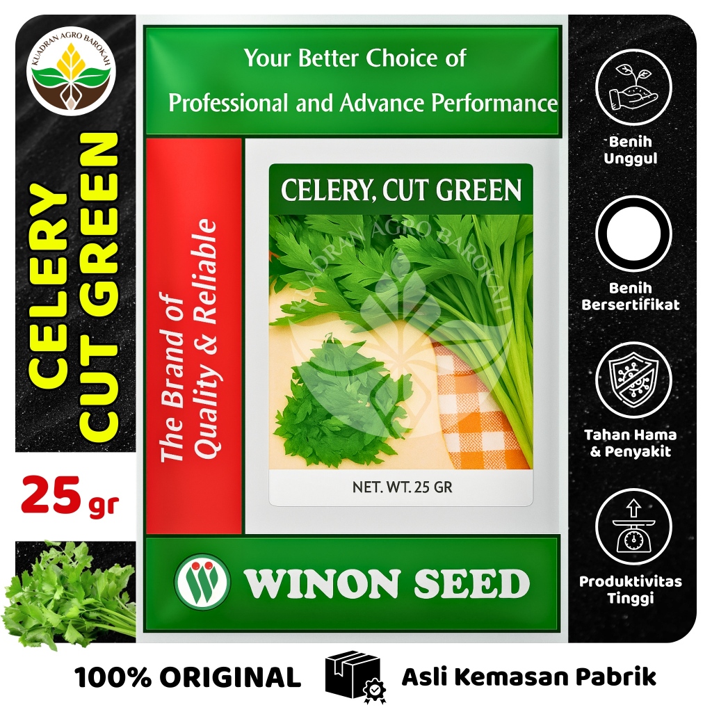 Benih Seledri CELERY CUT GREEN 25 gr - WINON SEED