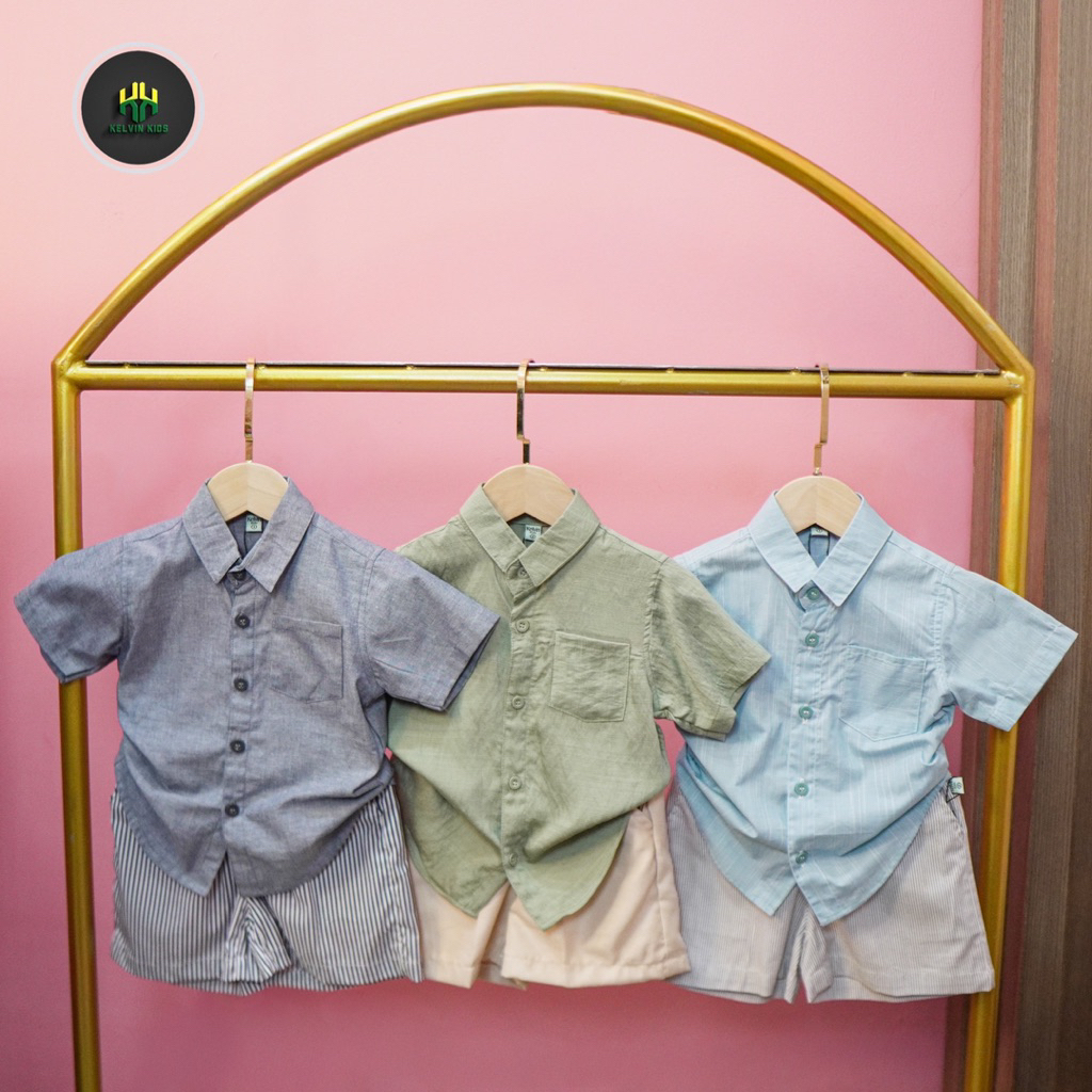 Kemeja Anak Cowo|| Baju Anak Cowo|| Fashion Anak Cowo 1-5 Tahun || Kemeja Anak Bahan Katun 100% Kelv
