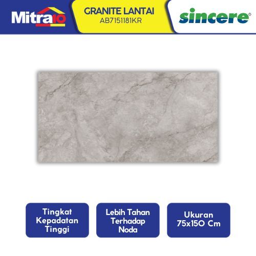 Granit Lantai Sincere AB7151181KR 75x150cm Abu Soft Polished