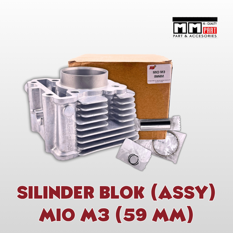 SILINDER BLOK (ASSY) MIO M3 (59 MM) - CYLINDER SILINDER BLOK SEHER BORING BORE UP MIO M3 59 MM