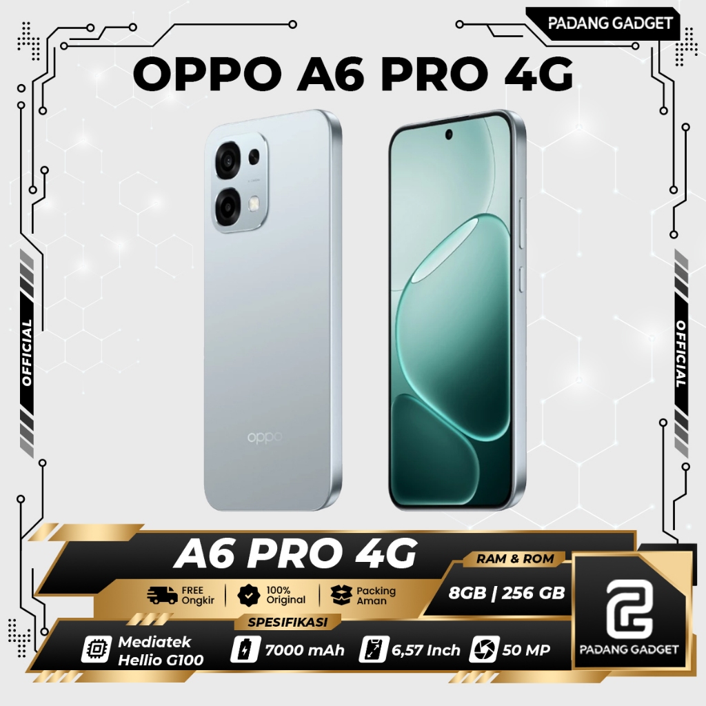 Oppo A6 Pro 4G 8/128 GB & 8/256 GB | HP Original Kamera 50 Mp | Batrai 7000 mAh Fast Charging 80w