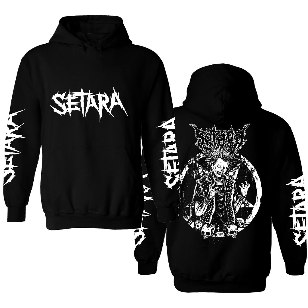 Sweter Hoodie Band Punk Setara (hitam)