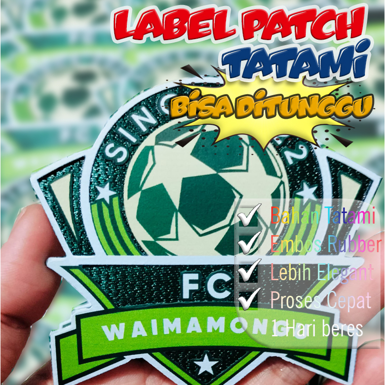 Patch Custom Tatami 3D Murah Cepat Bandung patch woven 3D apparel sistim hotmelt flocking