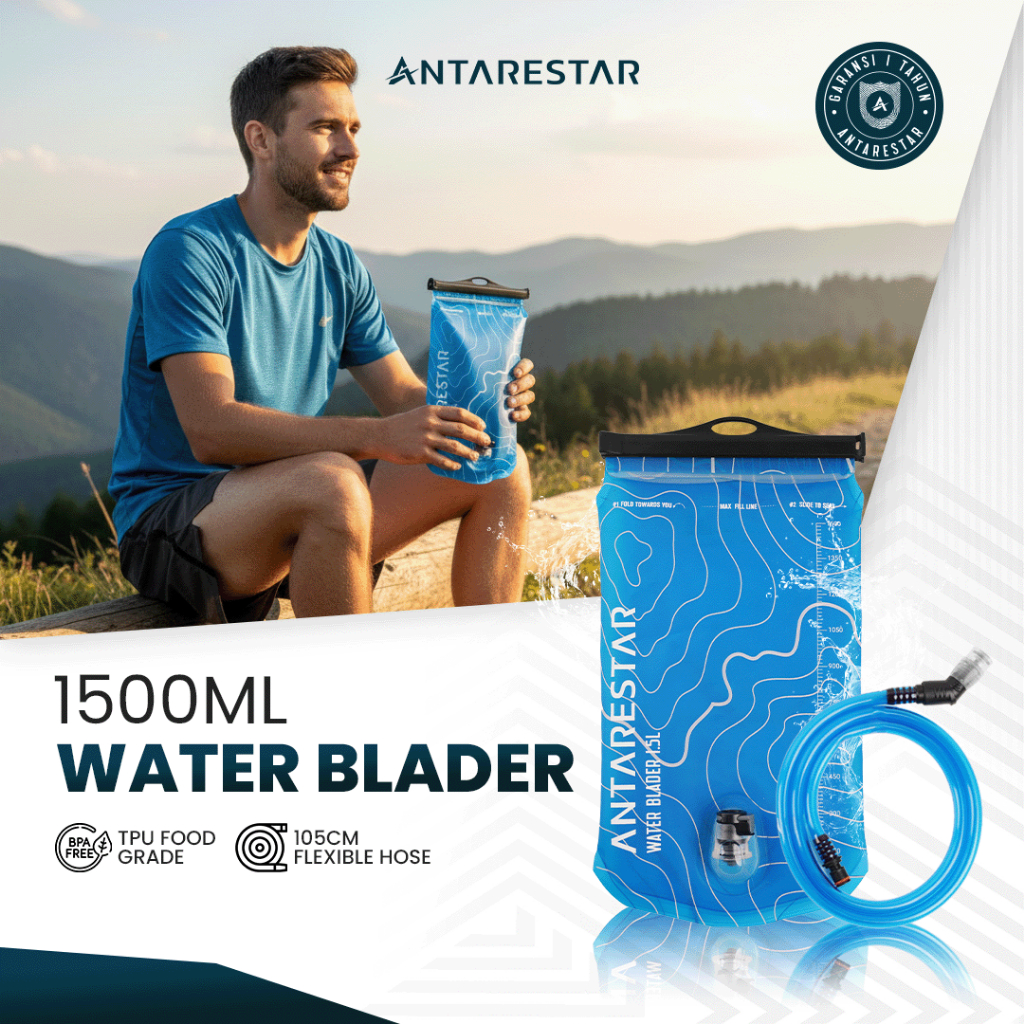 ANTARESTAR Official - Water Blader 1.5L Kantong Air Minum TPU PEVA Outdoor Hiking Trail Run Hydratio