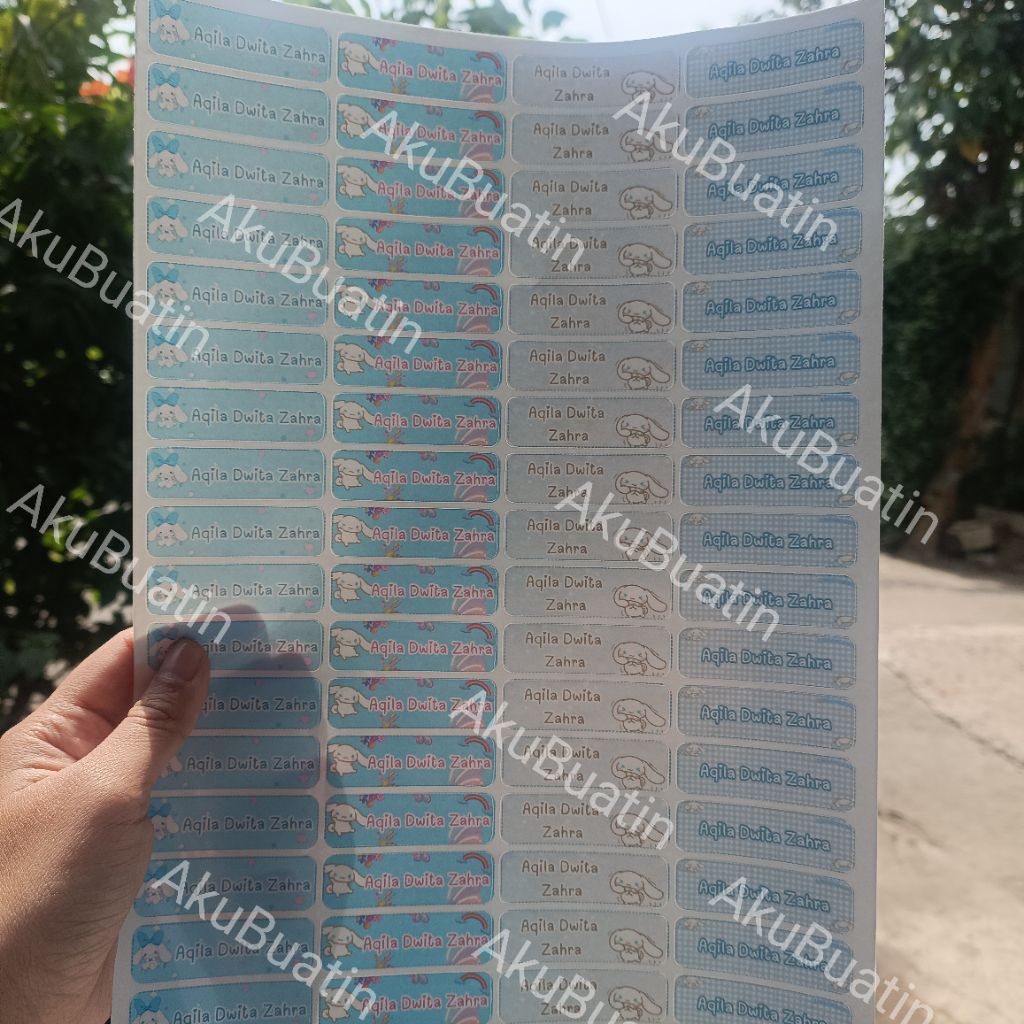 Label nama untuk alat tulis | stiker nama | label waterproof | label nama