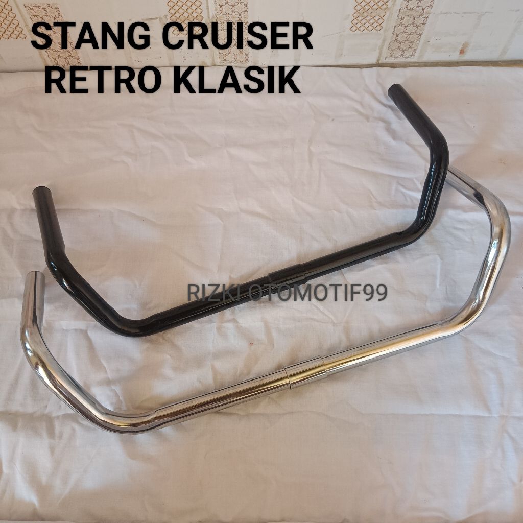 STANG SEPEDA CRUISER MOUSTACHE CHROME GAYA RETRO KLASIK