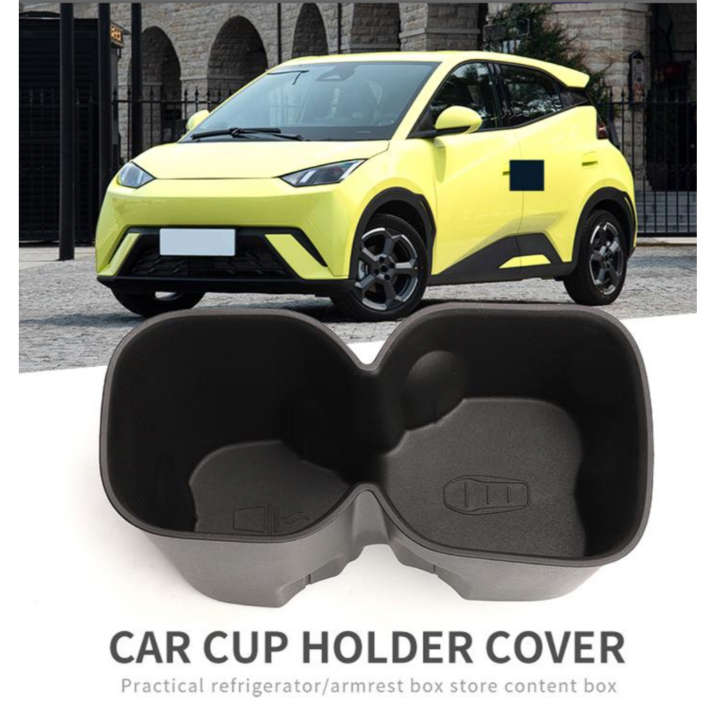 Cover Tambahan Pelindung Tempat Botol Minum Cup Holder BYD ATTO 1 ATTO1 SEAGULL Dolphin Mini Surf Premium Dinamic Aksesoris Tatakan Gelas Mobil TPE Car Padding Water Cap Cup Holder Cover Storage Box Anti-slip Pad Fixed Beverage Holder Auto Car Accessories
