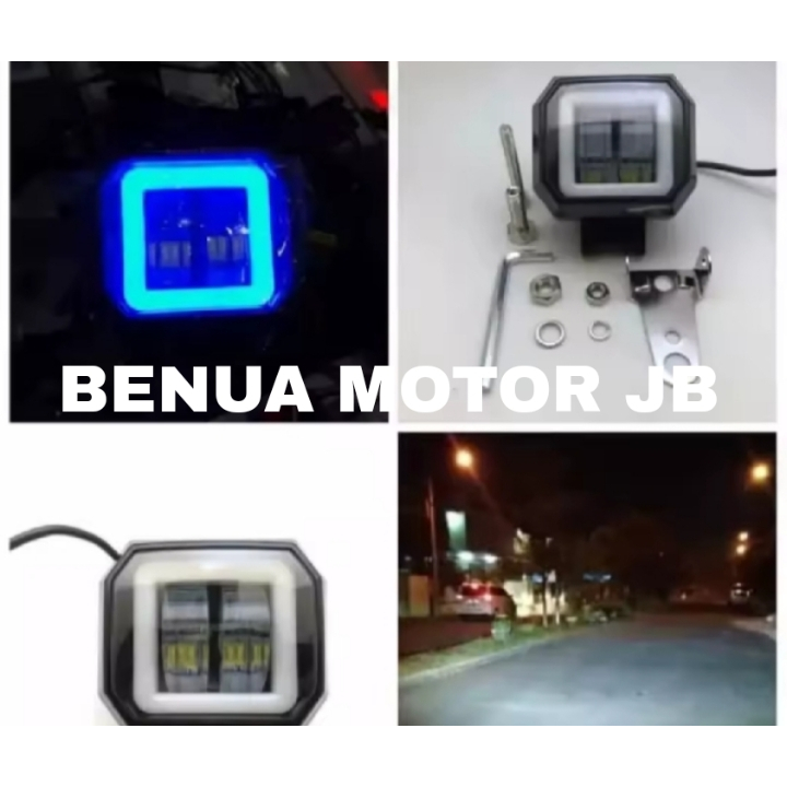 BENUA MOTOR Lampu Tembak Sorot LED Daymaker 2 Lensa bulat kotak 24 volt Lampu Daymaker 2 Lensa Led L