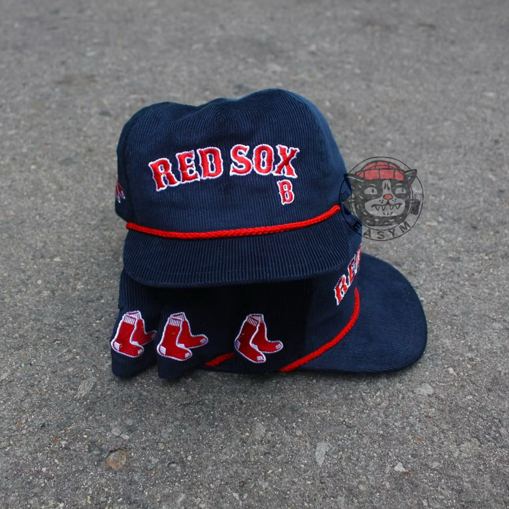 Topi vintage Boston Redsox corduroy unisex Bordir