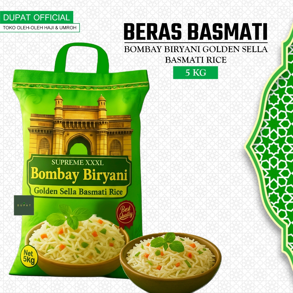 Beras Basmati Golden Sella 5 Kg / Creamy Sella / Beras Biryani Kebuli / Basmati Rice 5 Kg