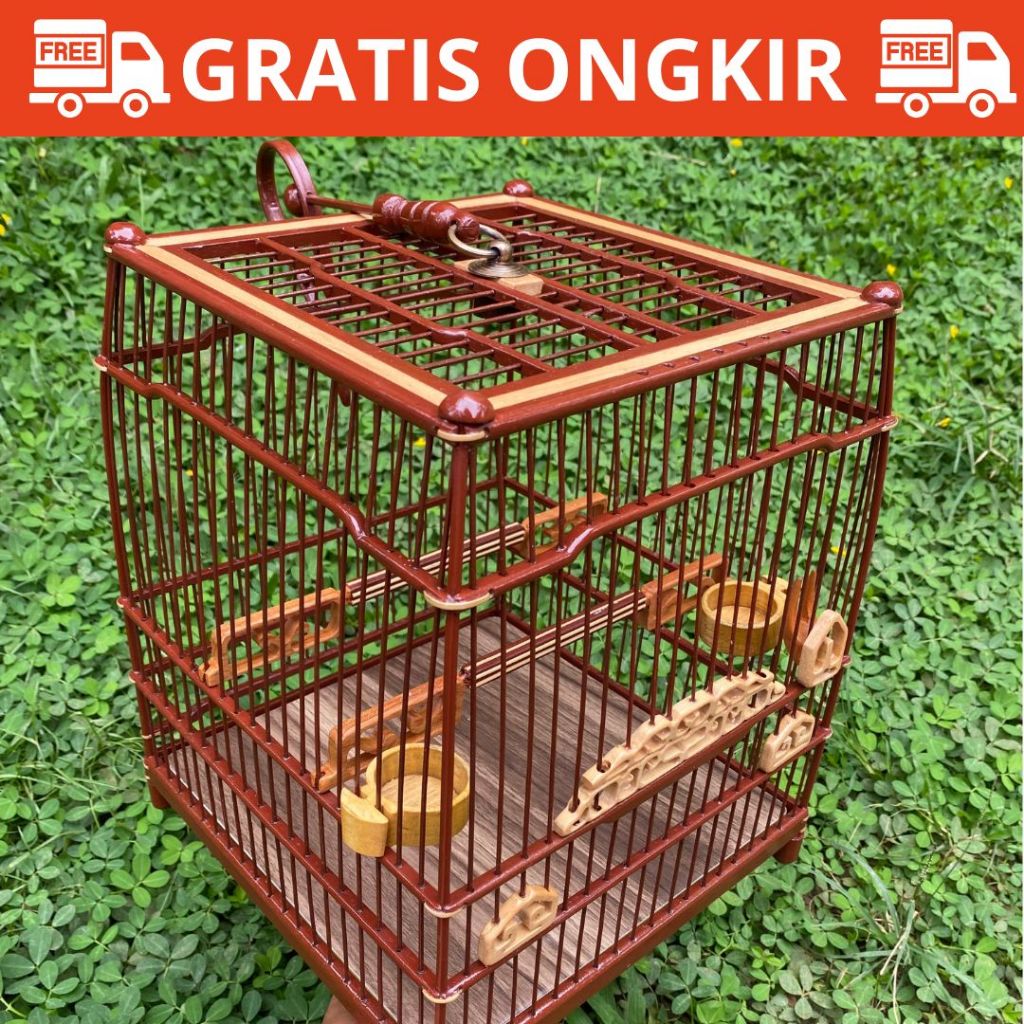 Sangkar Cungkok Klasik Diameter 25 Mewah Untuk Burung Kenari Ciblek Cipoh Dll Desain Elegan Kualitas