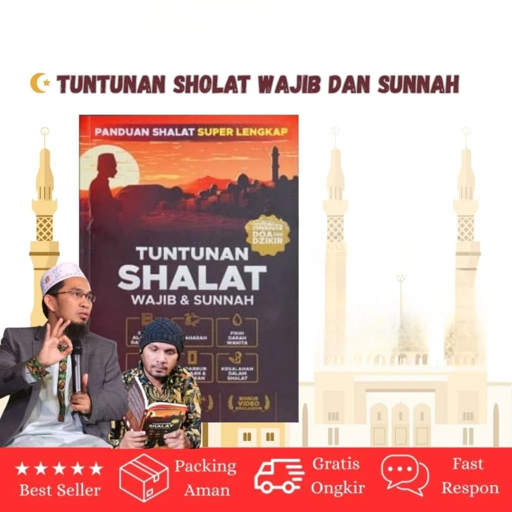 Original Buku Tuntunan Sholat Wajib dan Sunnah Adi Hidayat Buku Panduan Lengkap Shalat [ FULL COLOUR