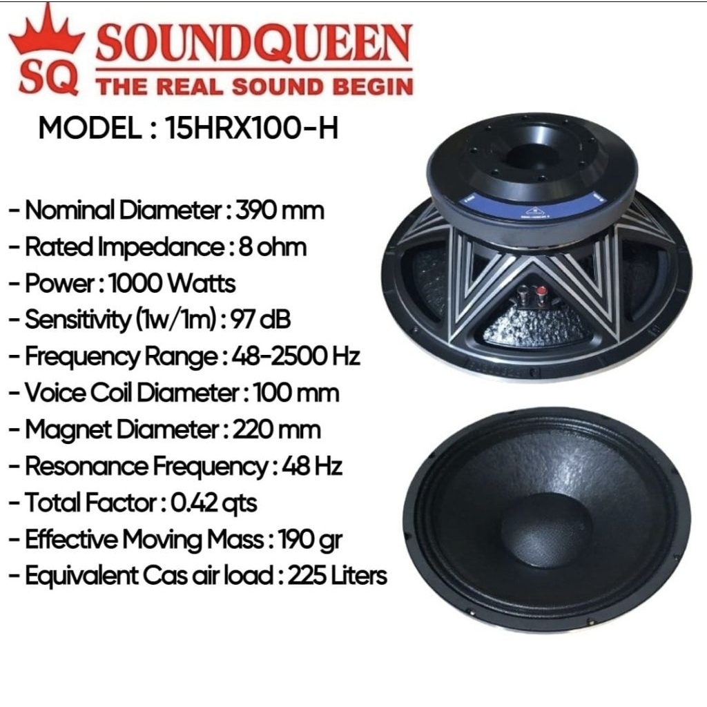 SPEAKER SOUNDQUEEN 15HRX100-H 100% ORIGINAL