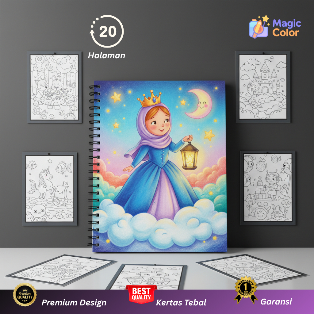 buku mewarnai princess biru