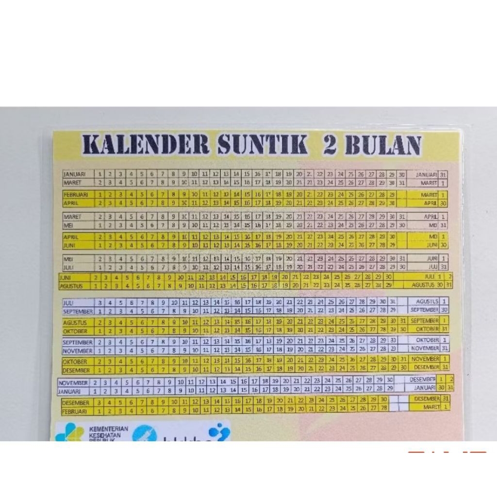 sp E Kalender KB 2 Bulan Laminating