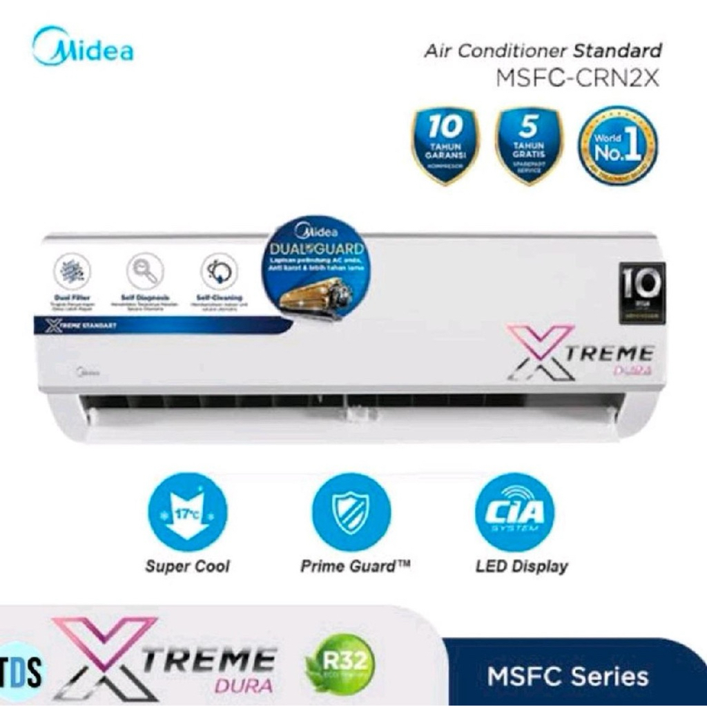 INDOOR AC MIDEA 1PK R32 pengganti indoor ac yang bocor