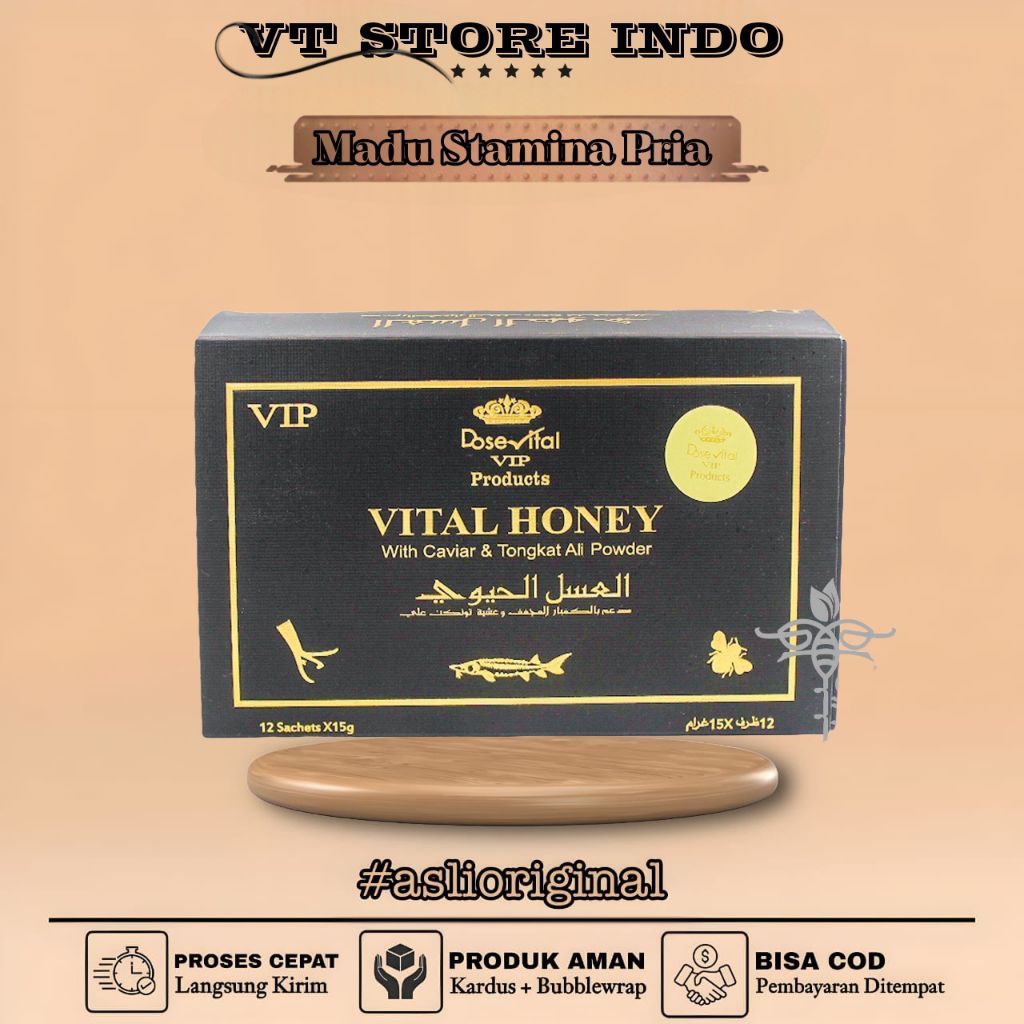 Madu Vital Honey Original Madu Pria Asli Stamina 1 Box Isi 12 sachet