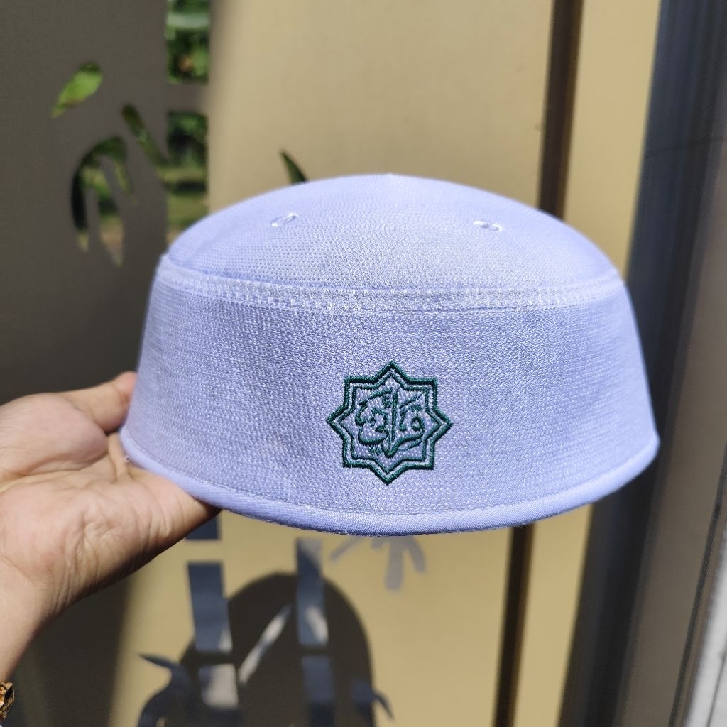 Peci Malaysia putih Anak TPQ Logo QIROATI songkok qiroati Peci qiraati songkok qiroati 5 jilid qiroa