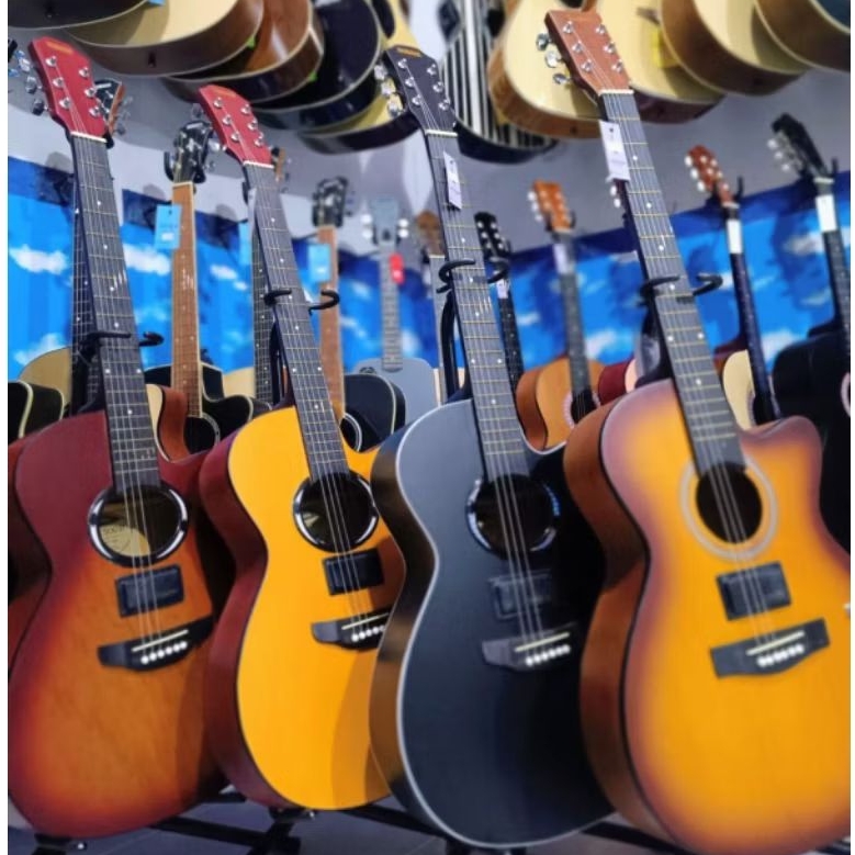 gitar akustik elektrik bonus lengkap