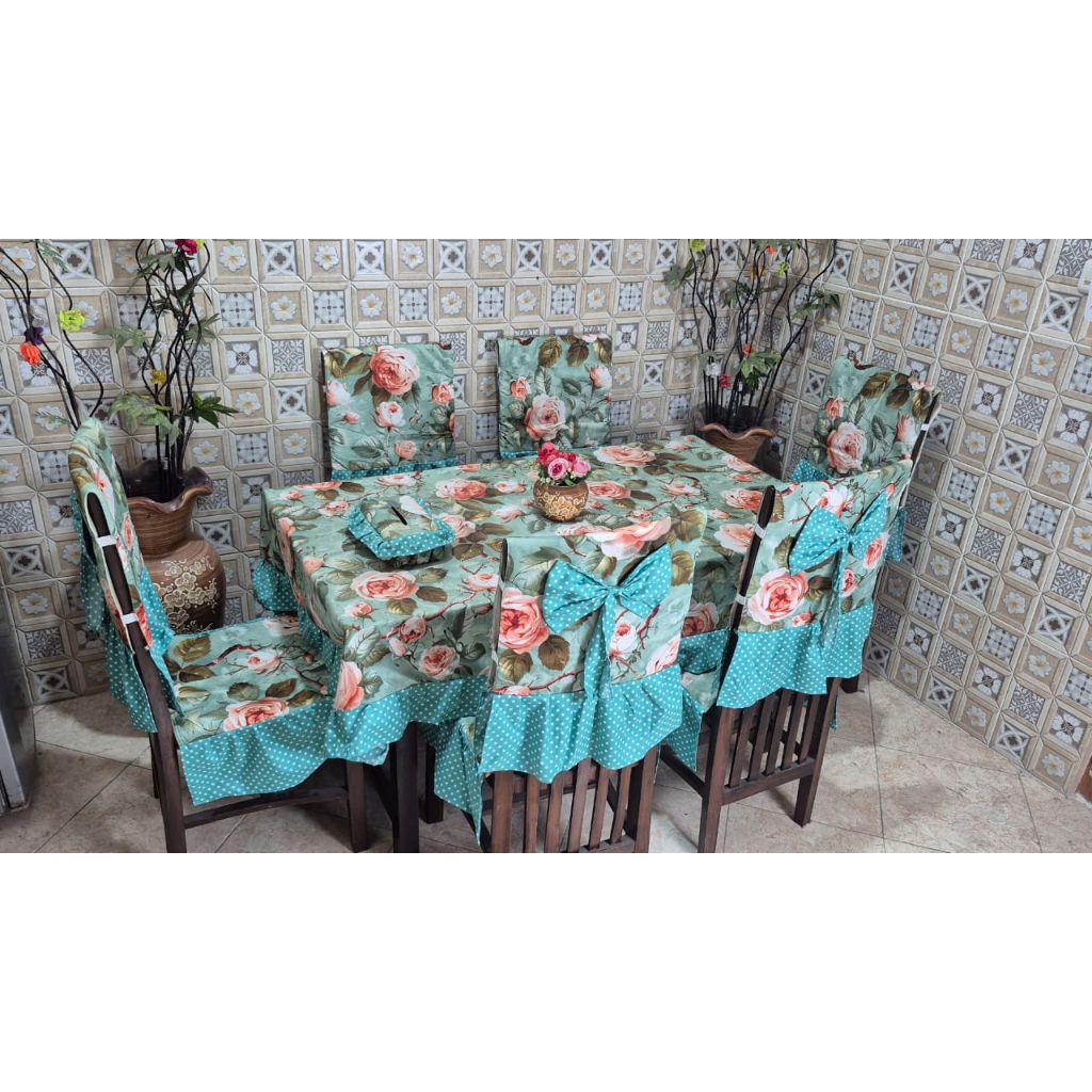 Sarung Kursi Meja Makan Cover Kursi 6 Makan Taplak Meja Makan