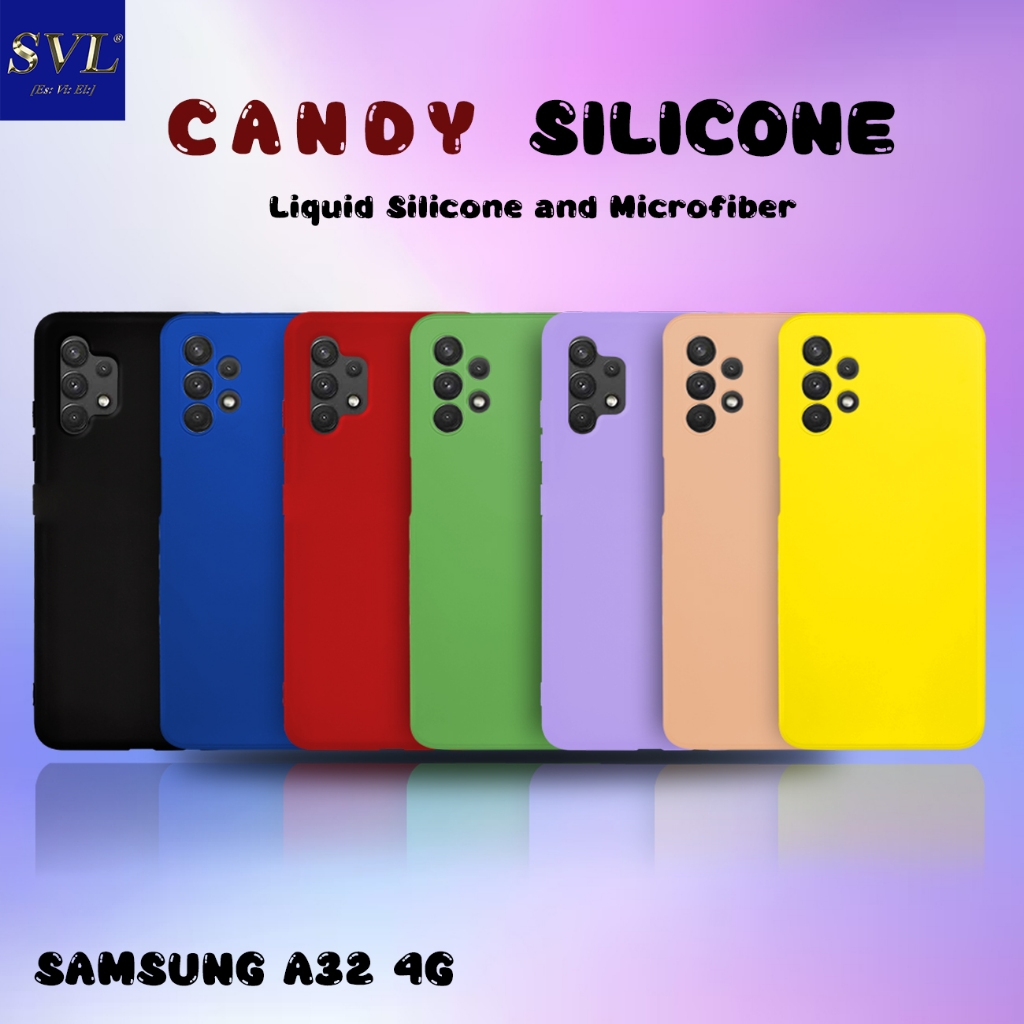 Samsung A32 4G Candy Case Softcase MICROFIBER SUEDE  UNGU MERAH BIRU HIJAU UNGU HITAM Casing