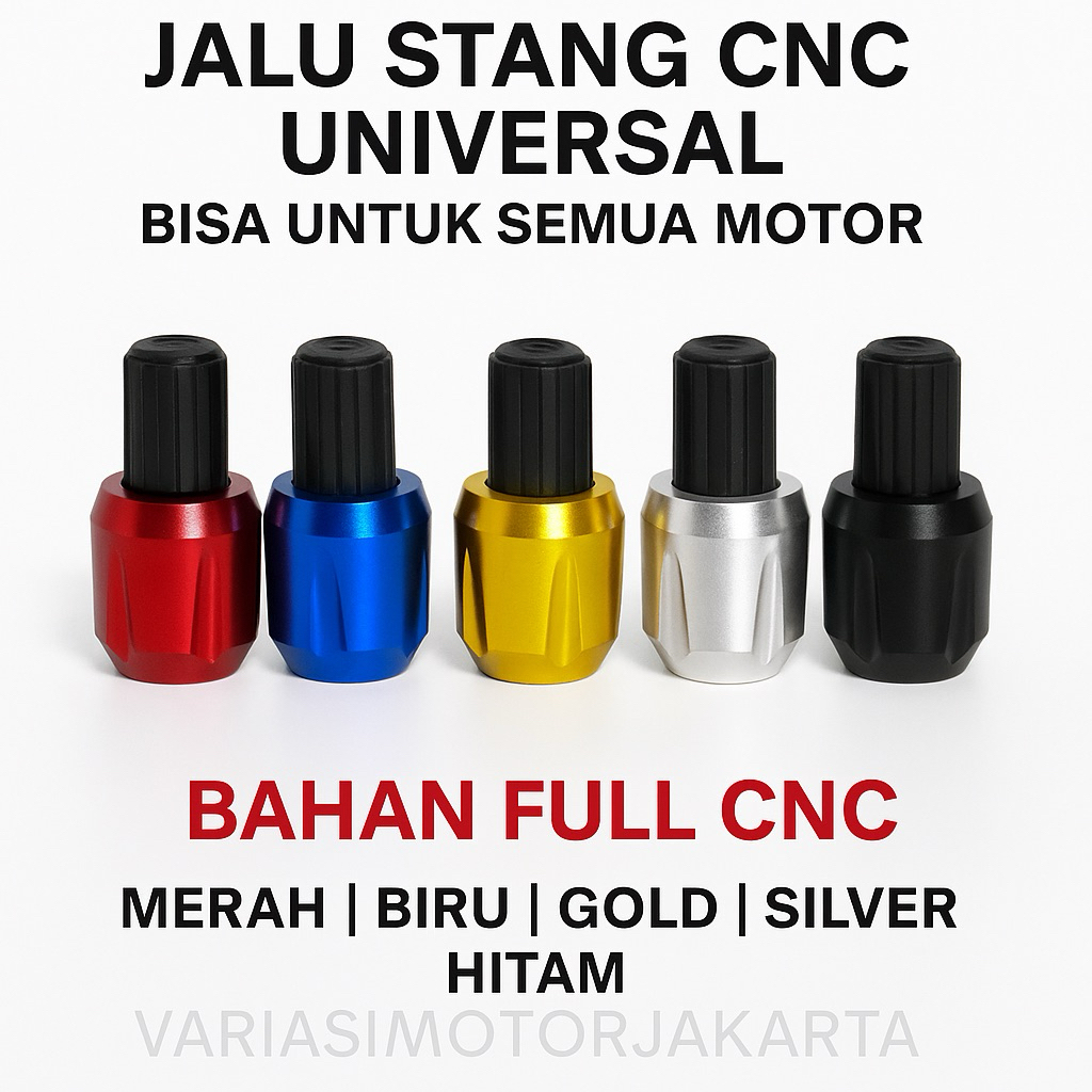 Jalu Stang CNC Universal Motor Aerox Nmax Vixion Beat Scoopy Vario – Full CNC Aluminium Warna Merah 