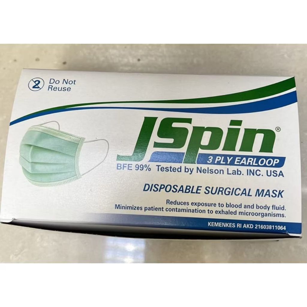 Masker Medis 3 Ply JSPIN DISPOSABLE SURGICAL MASK / MASKER DOKTER PREMIUM