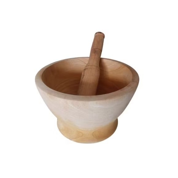 Dulang kayu jumbo satu set + alu/tumbukan uk 38cm