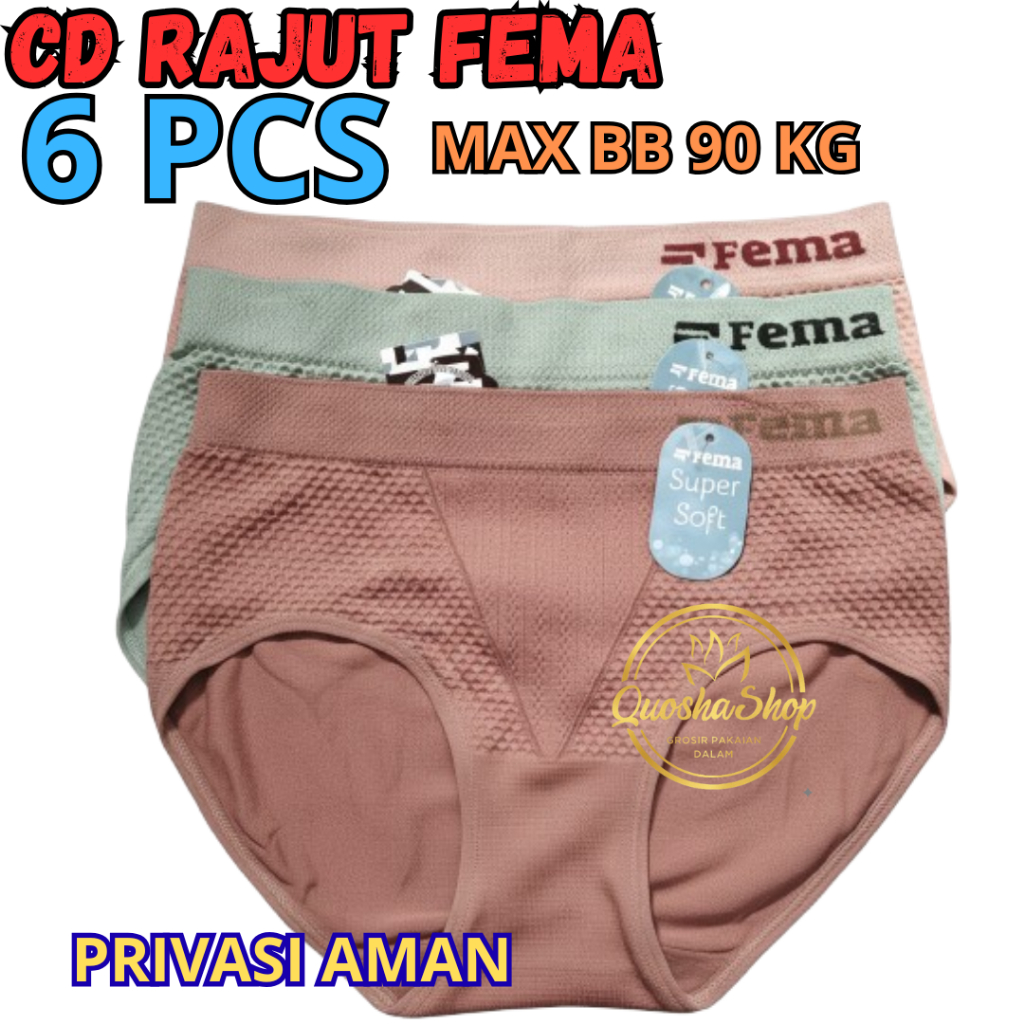 3,6,12Pcs CD Wanita Fema Rajut Semi Korset Celana Dalam Wanita 8111 2005 398 CD RAJUT SUPER MELAR