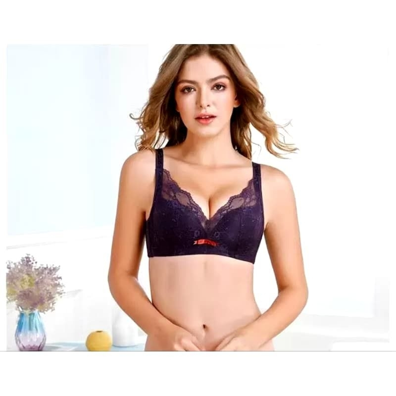 Bra Wanita BH Kawat Cup B Size 34-38 kait 4 busa sedang dan tipis Brukat Halus 20110
