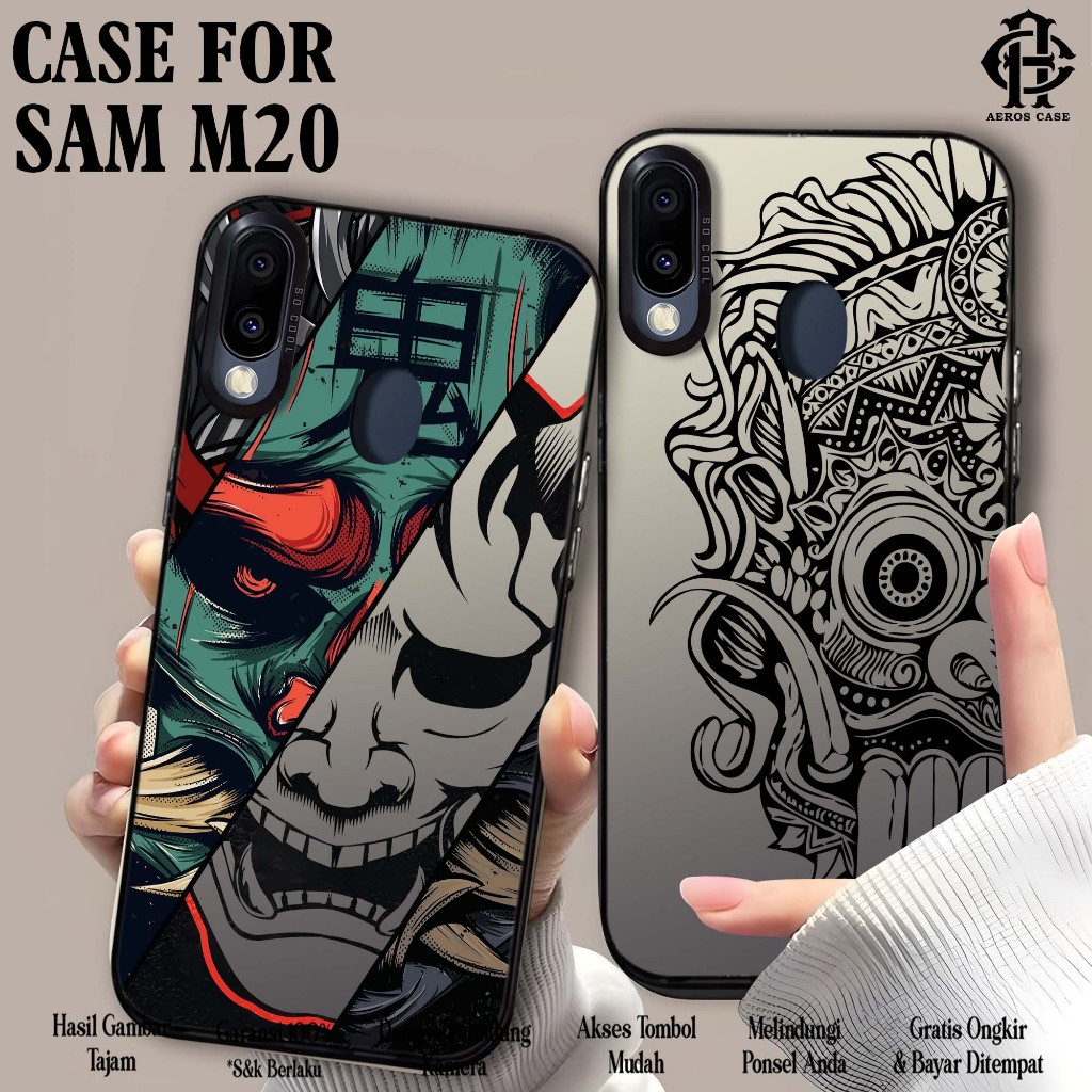 Case Samsung M20 ( MASK ) Premium Matte Hard Casing IMD Polycarbonate Softcase HP