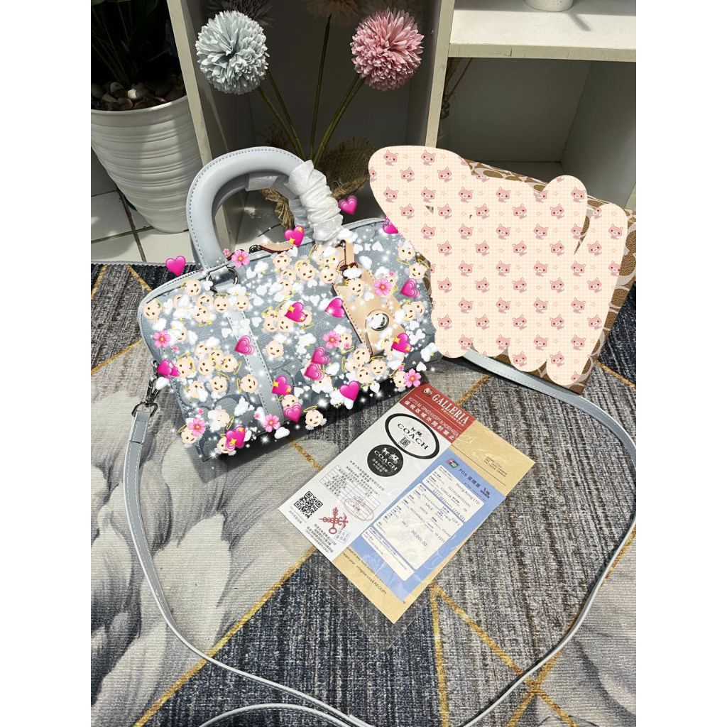 New Bag Cherrybag Store II Tas Premium Wanita Rubbyco Uk25cm Tas Satchel Speedy Blue Free box talipa