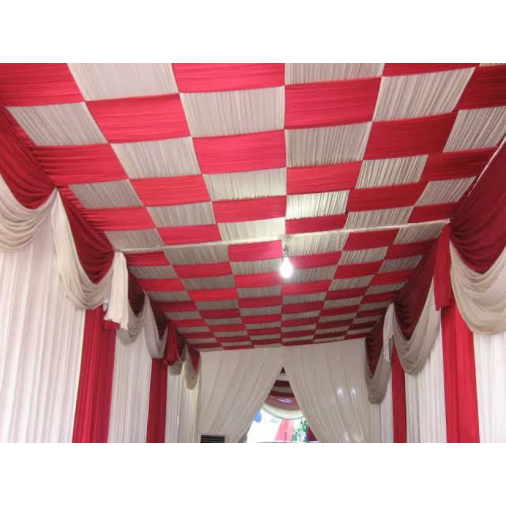 Plafon Tenda Datar Model Catur - Plafon Tenda Dekorasi Pesta