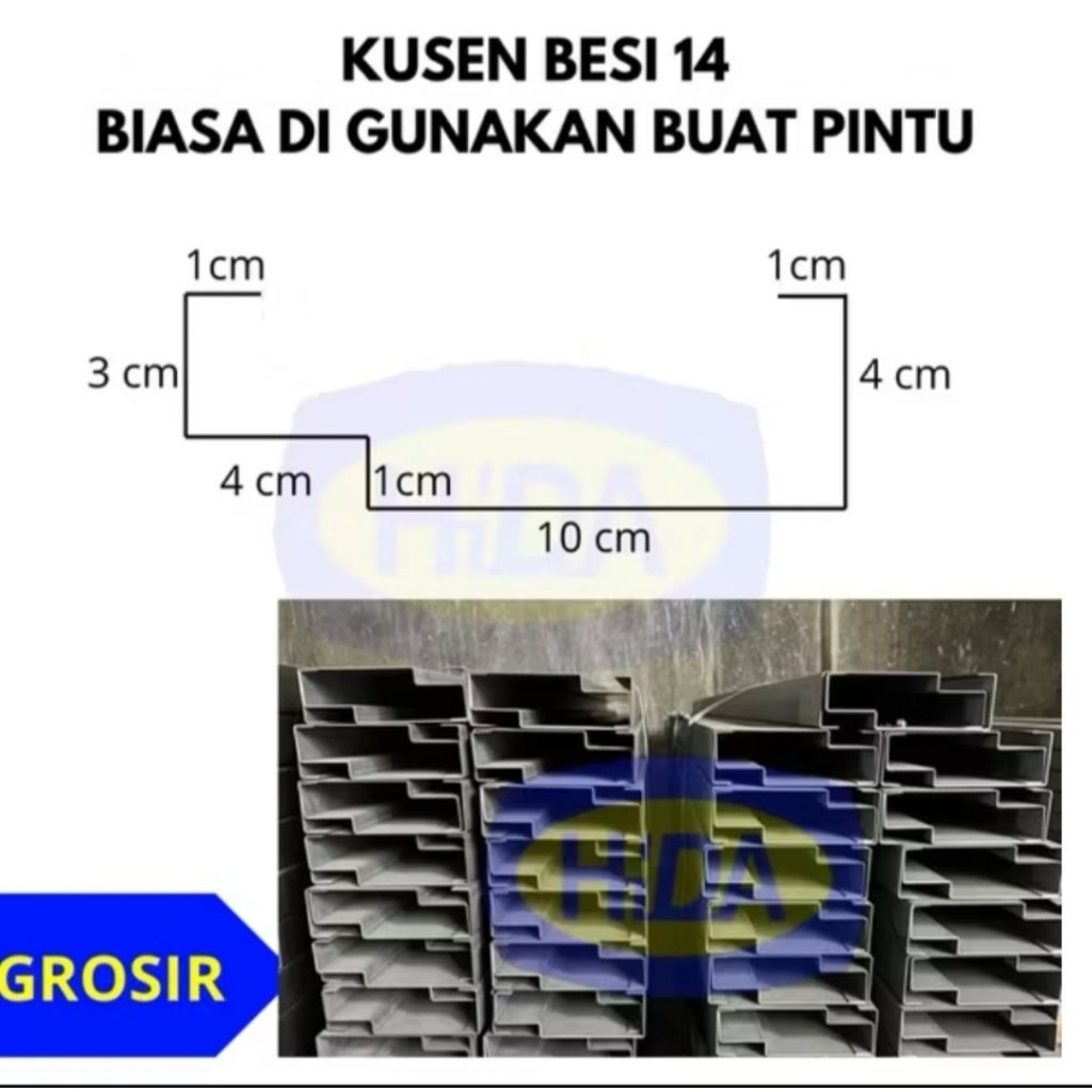 Kusen Besi Pintu & Jendela 12 cm / 14 cm – Plat 1.2 mm Panjang 2.4 Meter | Kusen Besi Pintu Dan Jend