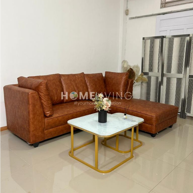 HOMELIVING - SOFA L JASPER - SOFA SUDUT MINIMALIS - SOFA L SUDUT - SOFA L KULIT MACAN - SOFA UNIK