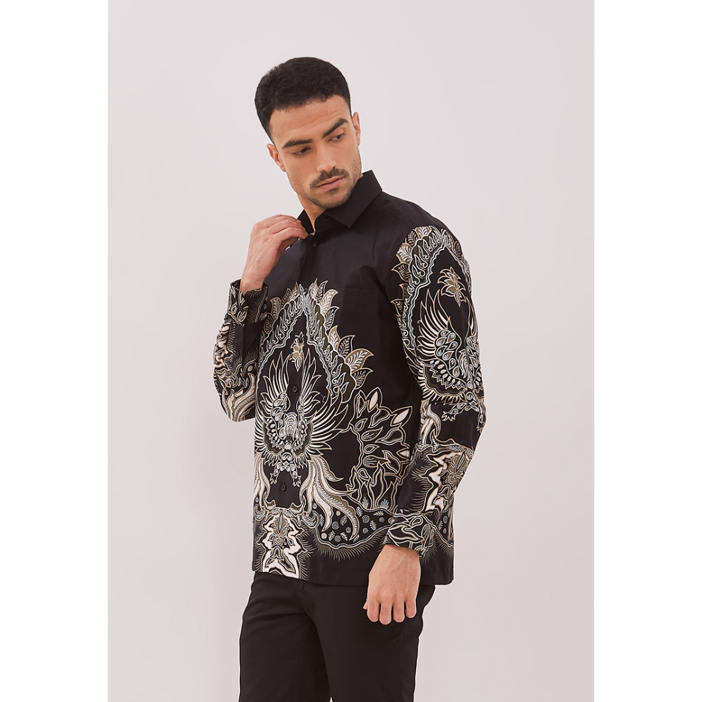 Alisan Kemeja Lengan Panjang Batik Kombinasi 10780 Hijau Slimfit