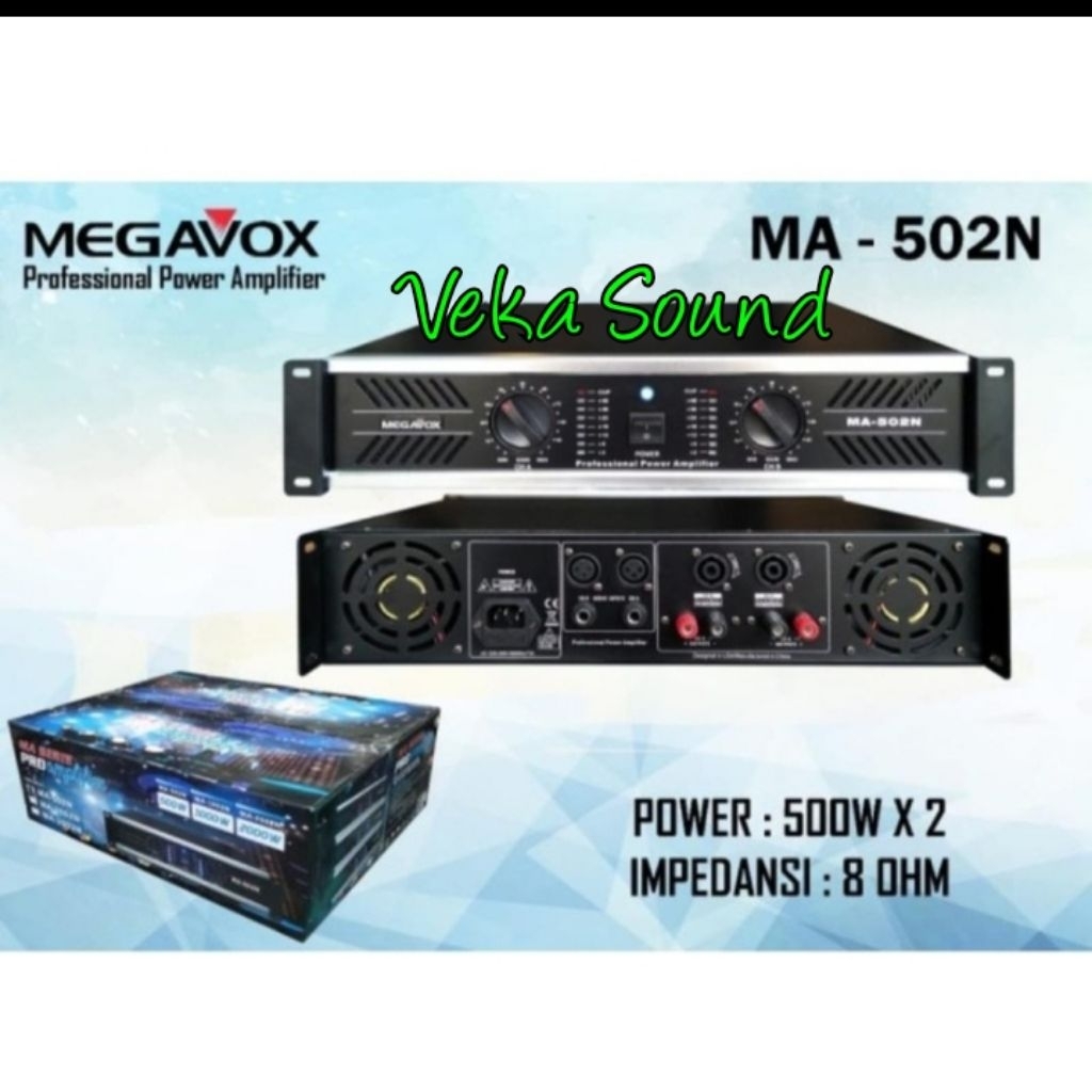 Power amplifier Megavox MA 502N  Power ampli Megavox MA502 N Original  500 Watt X 2 MA502 N