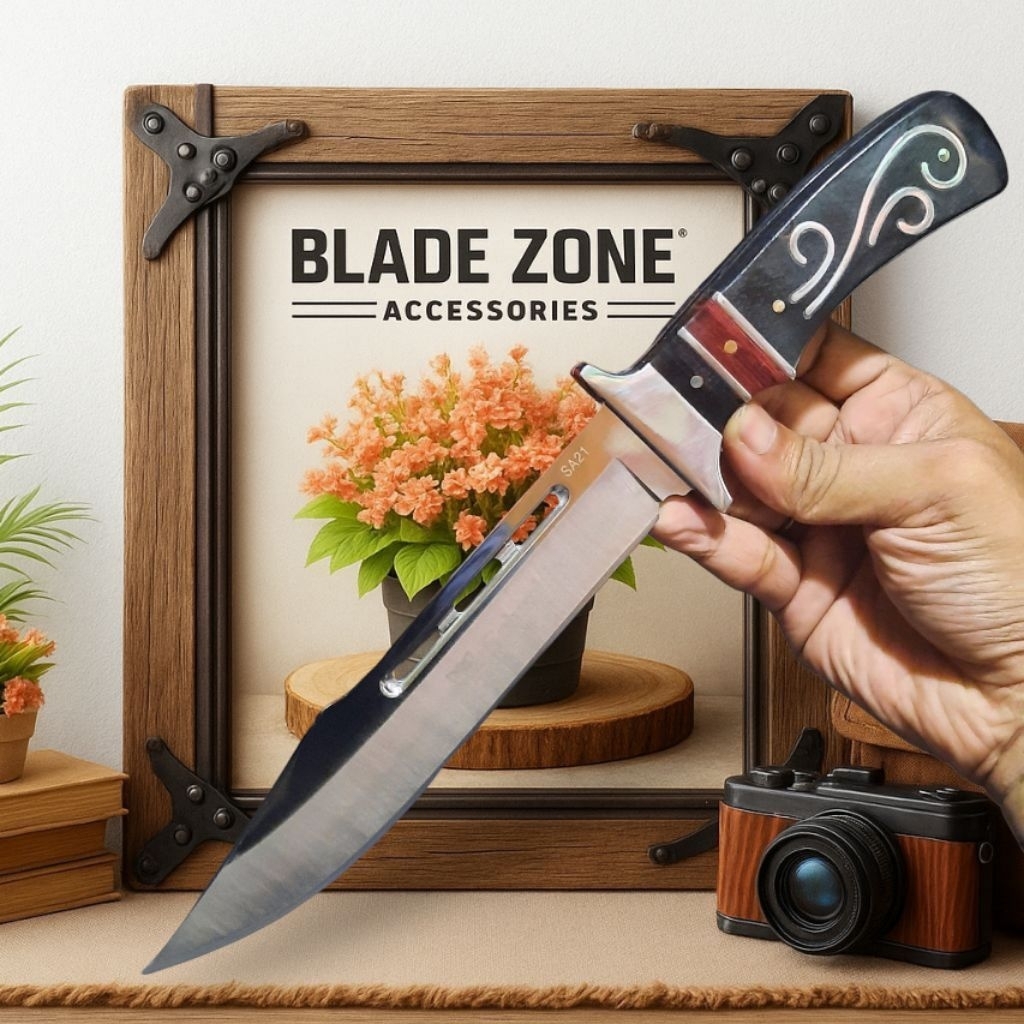 Pisau Survival Outdoor Columbia SA21 Solid Ergonomis Include Sarung