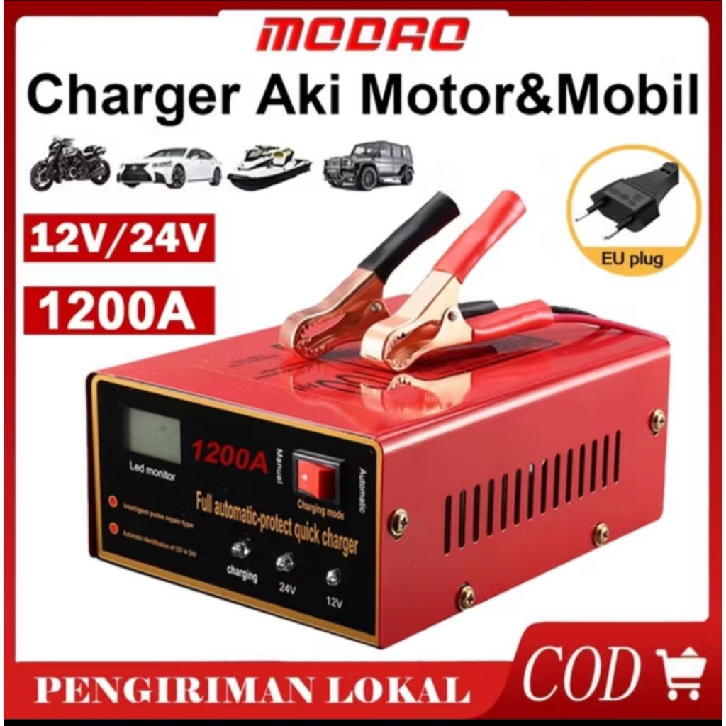 charger aki mobil 12v/24v 1200A.charger aki otomatis
