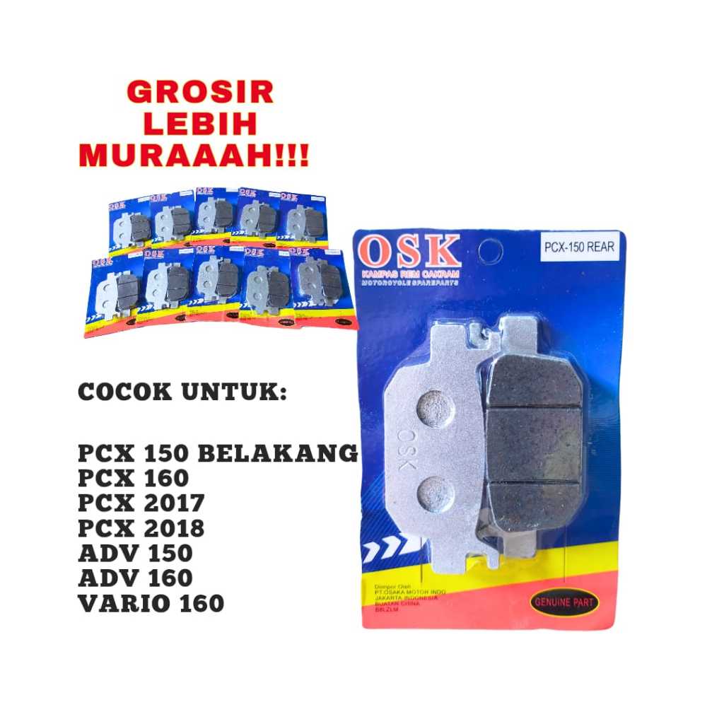 DISC PAD/KAMPAS REM CAKRAM PCX 150 BELAKANG / PCX 160 / PCX 2017 / PCX 2018 / ADV 150 / ADV 160 / VA