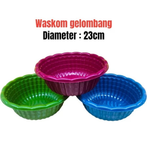 [12 PCS] Baskom Gelombang / Waskom Vario / Besek Hajatan / Baskom Plastik Lusinan / Bak Berkat