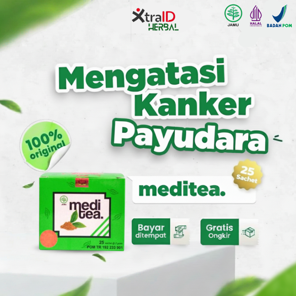 Meditea Original Teh Hijau - Obat Herbal Kanker Payudara Tumor Benjolan Serviks Metastasis