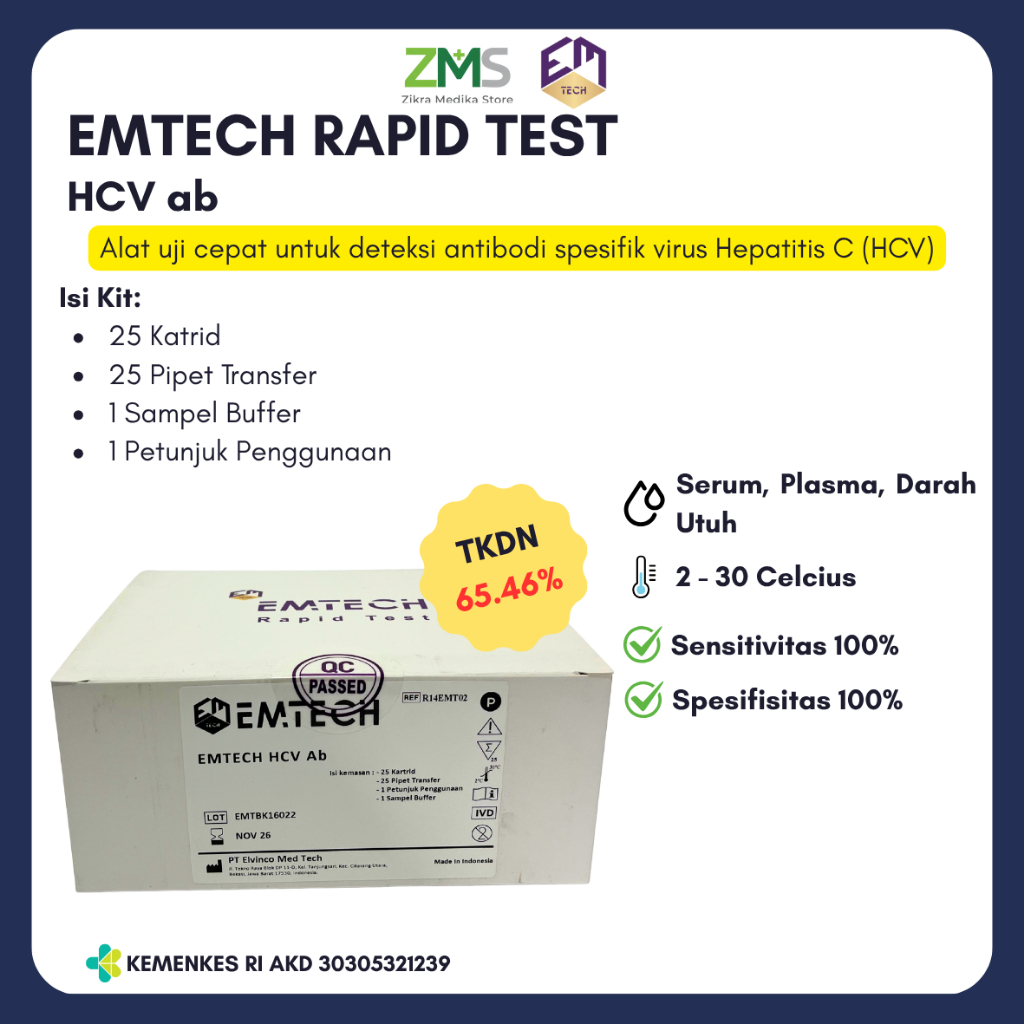 EMTECH Rapid Test HCV Ab / Alat Rapid Test Hepatitis C