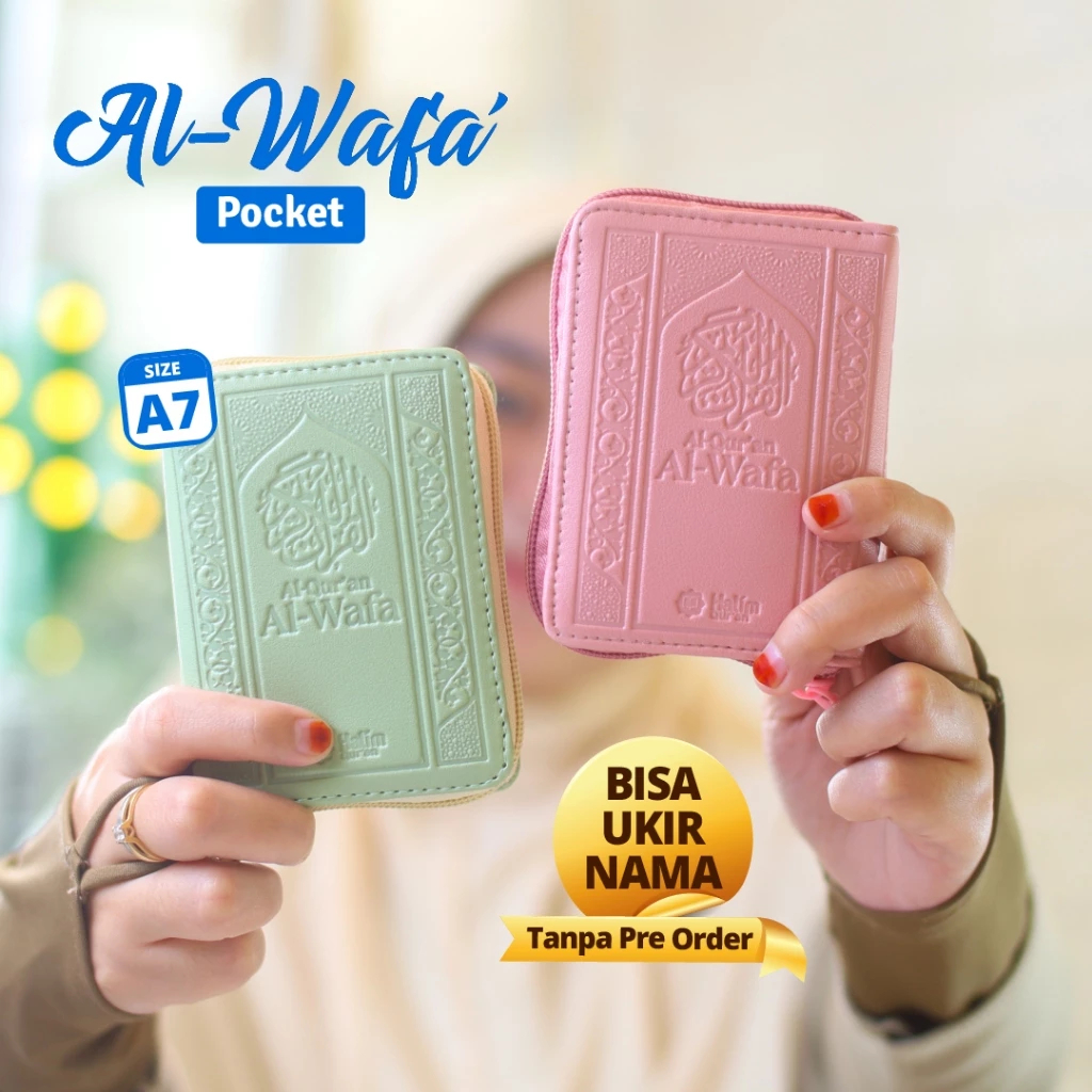 Alquran Pocket Al-Wafa A7 Resleting Bisa Custom Nama
