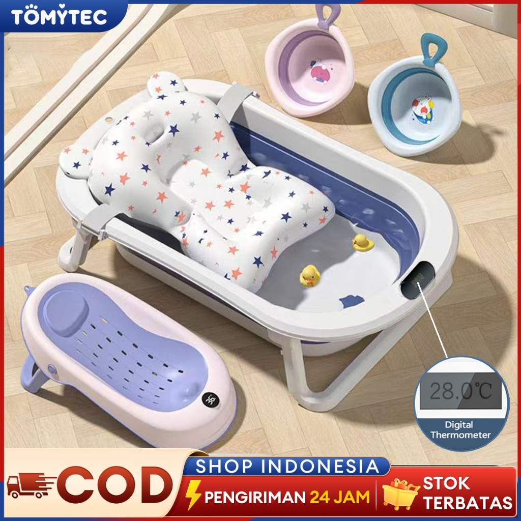 Bak Mandi Bayi Tempat Mandi Bak Mandi lipat bayi Bayi Premium Dengan Pengukur Suhu Tempat Mandi Bayi