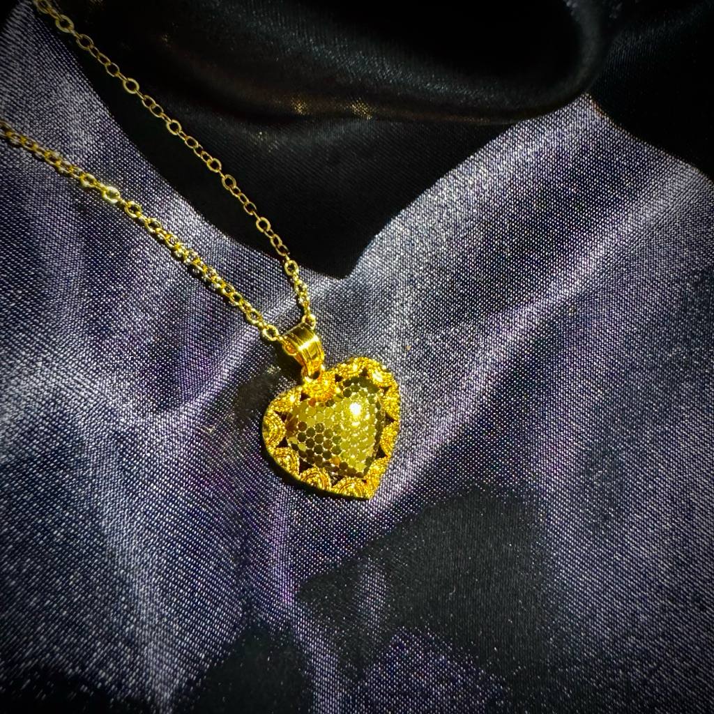 Kalung Hati Wanita Emas Pasir Vietnam 100% Asli