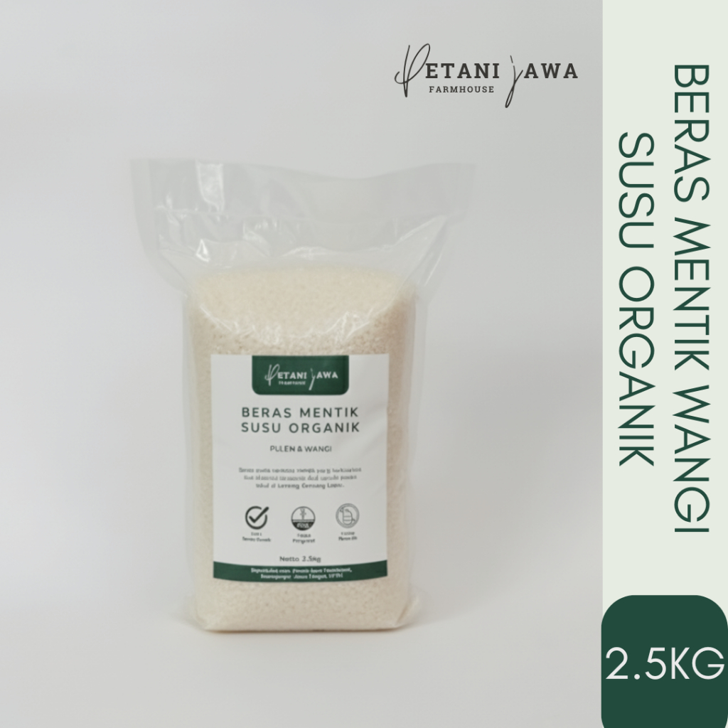 Beras Putih Mentik Wangi Susu Organik 1kg-2.5kg | Beras Mentik Wangi Susu | Mentik Susu | Beras Ment